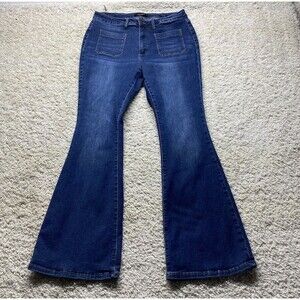 Judy Blue Jeans Womens 16w Flare Fit Blue Stretch Denim